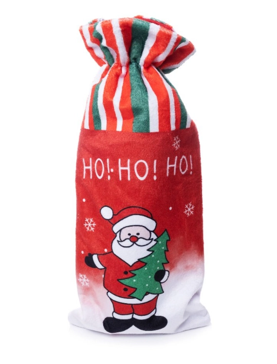 Porta Garrafa Natal Papai Noel Happy Vm 14cm 16170 Bf