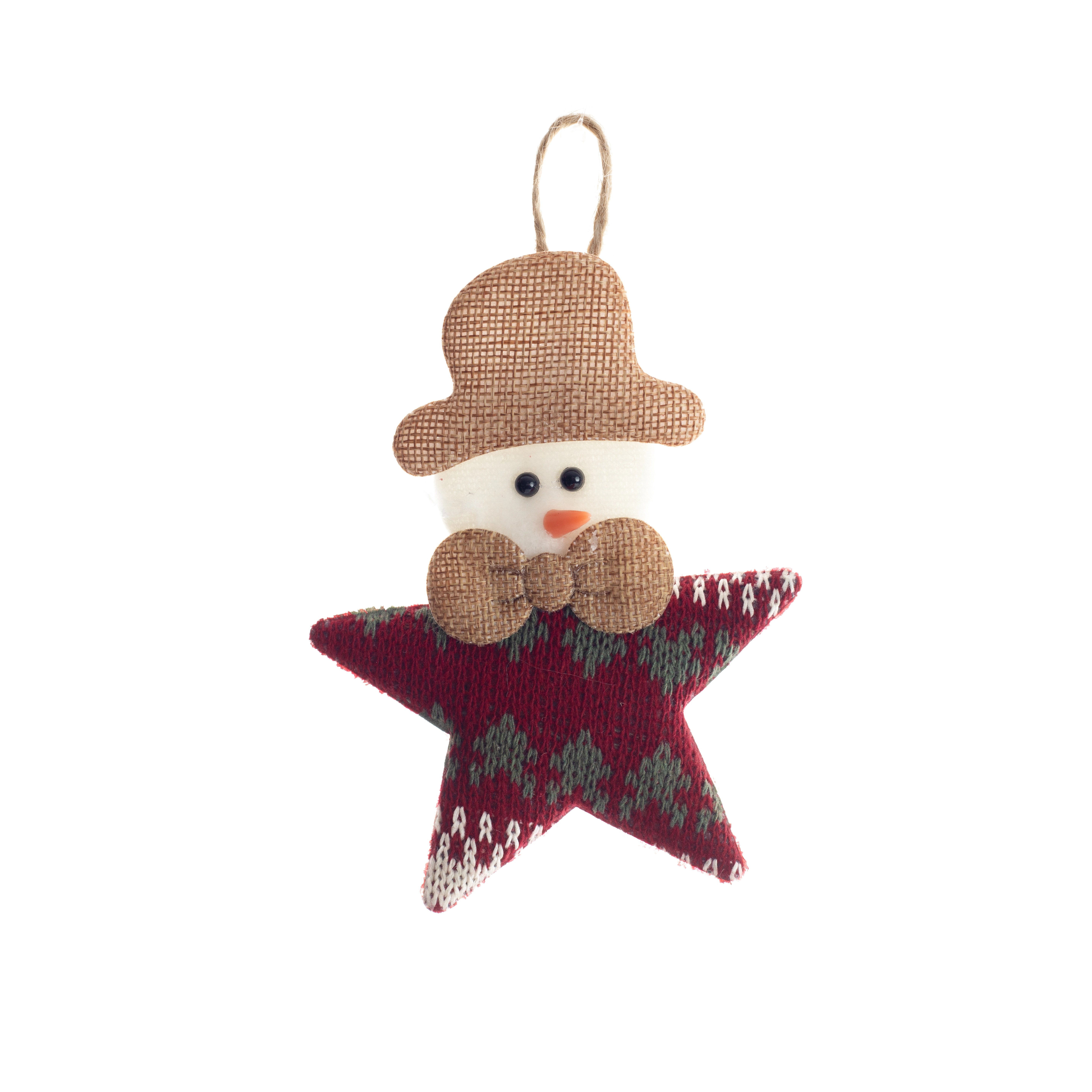 Enfeite Natal Estrela Boneco Neve 14cm Vm 16214 Bela Flor
