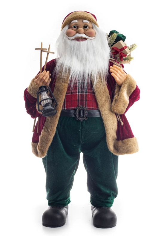 Papai Noel Lanterna 80cm Xm Bm2002 Bela Flor