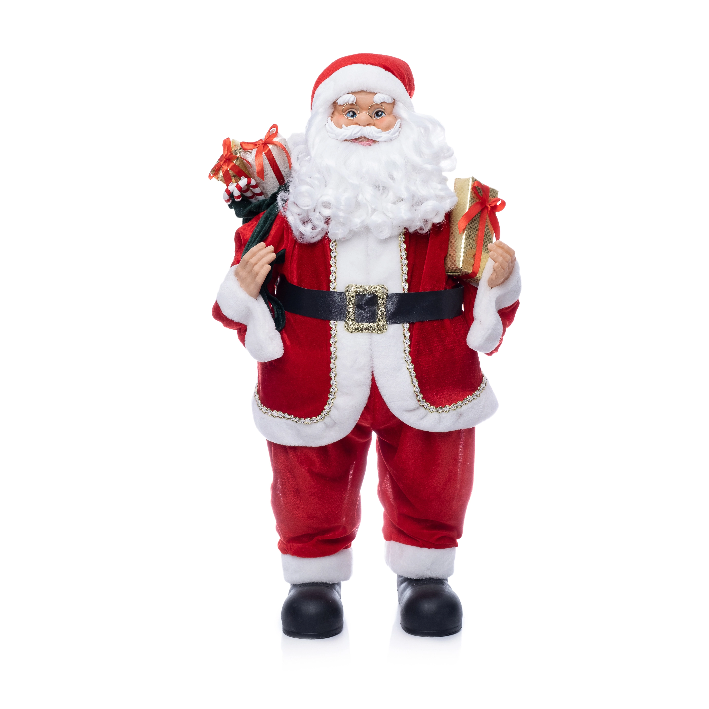 Boneco Pelucia Natal Papai Noel Barba 80cm Xm Oe2002 Bela Flor