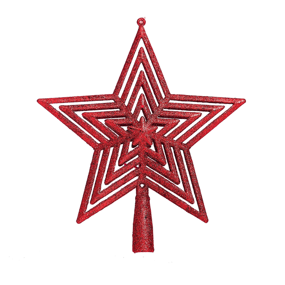 Ponteira Estrela Caleidoscopio Vermelho 22cm 13056vm Bela Flor
