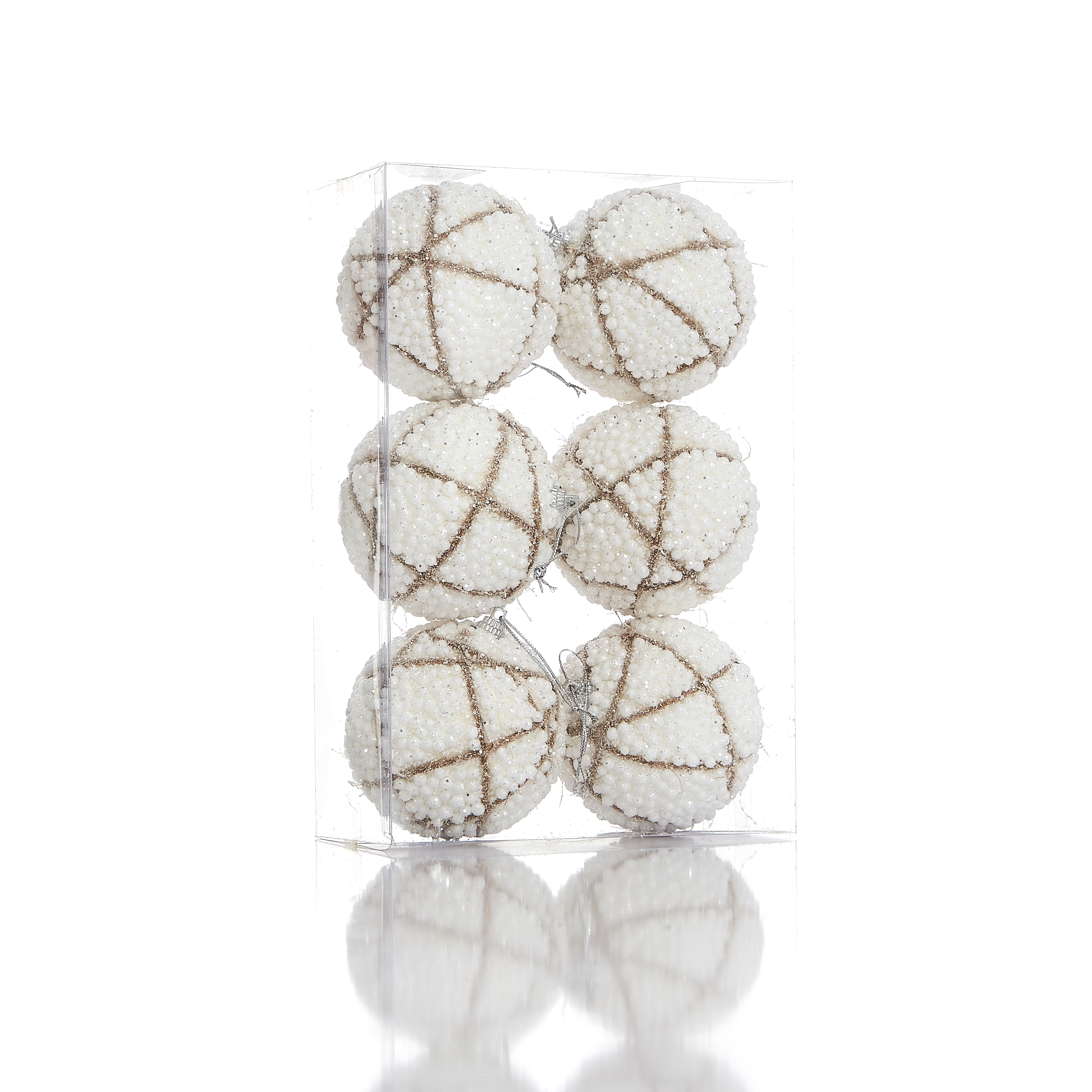 Bola Natal Pvc Perolas 8cm 6pcs 12096 Bela Flor