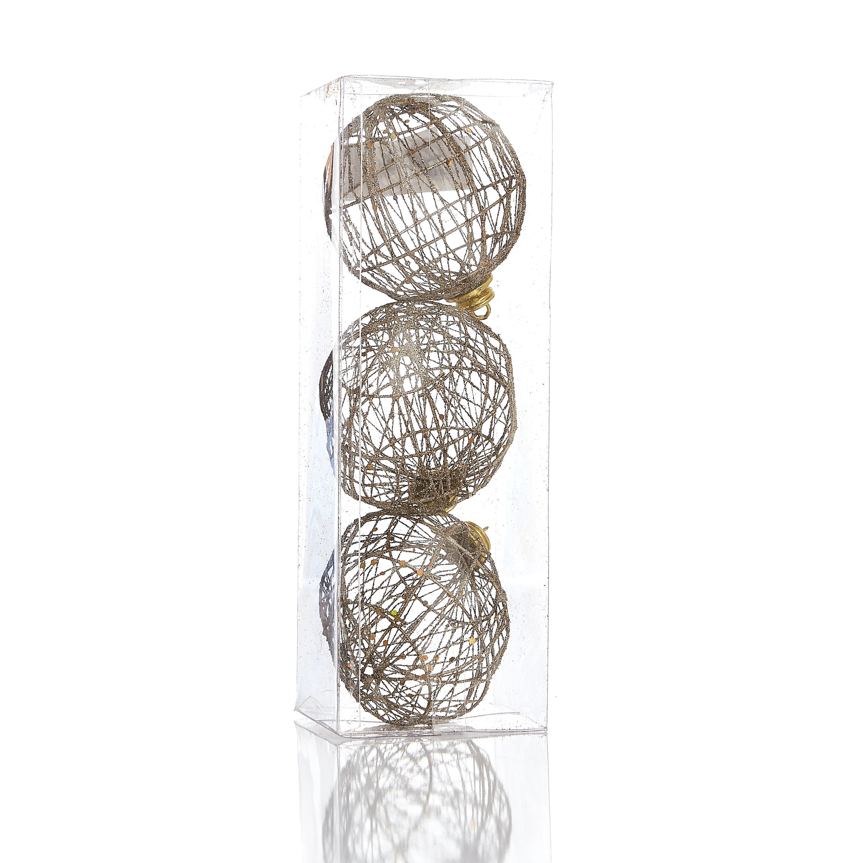 Enfeite Bola Pendurar Champagne X3 10cm 12137ch Bela Flor