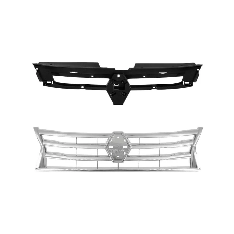 Grade do Radiador (Par) RENAULT DUSTER Preto Cromado - RETROVEX 16048