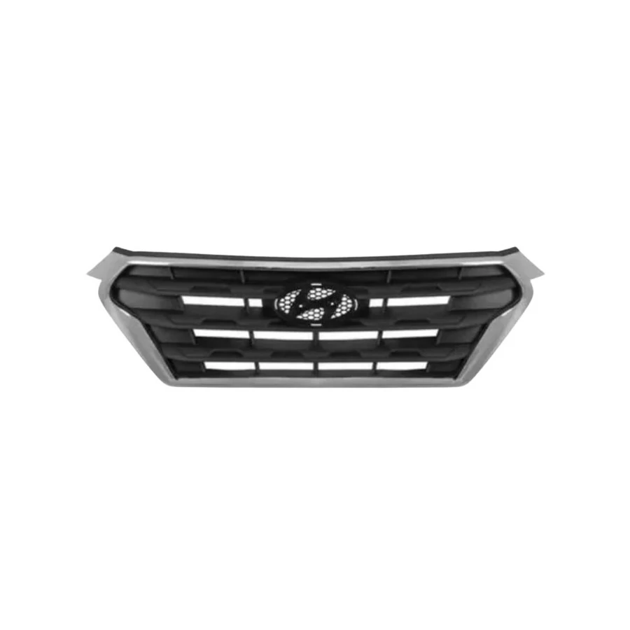 Grade do Radiador HYUNDAI CRETA Preto com Friso Prata - RETROVEX 18020