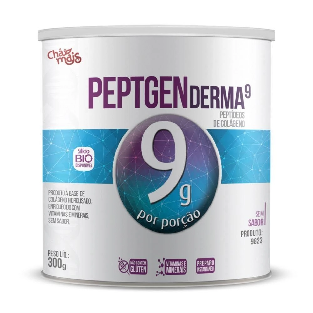Colágeno Peptgen Derma 9g Sem Sabor 300g Chamais