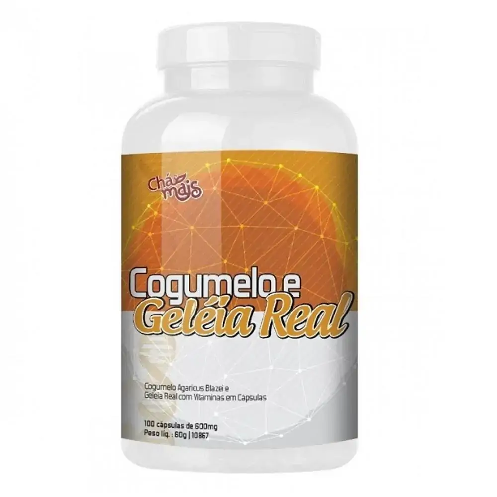 Cogumelo E Geleia Real 100 Cápsulas 450mg Chá Mais