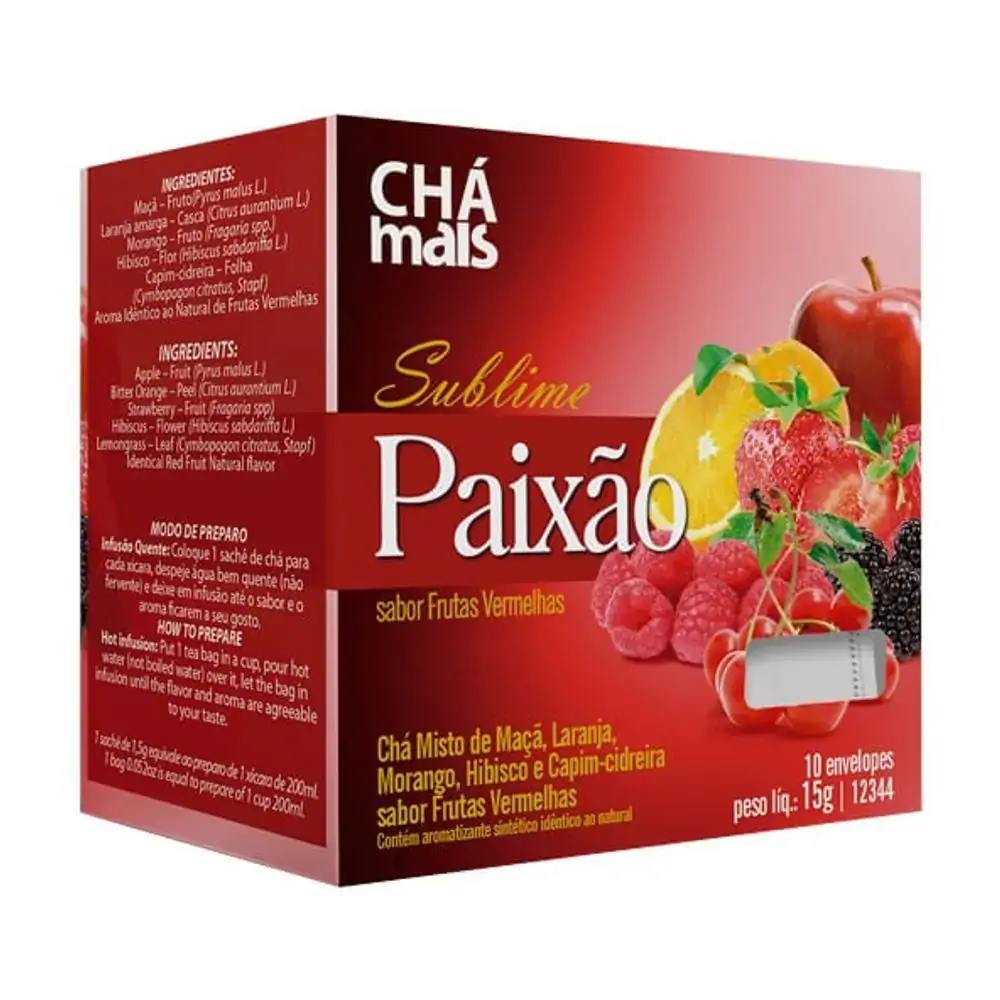 Sublime Paixao 10 Envelopes Frutas Vermelhas Cha Mais