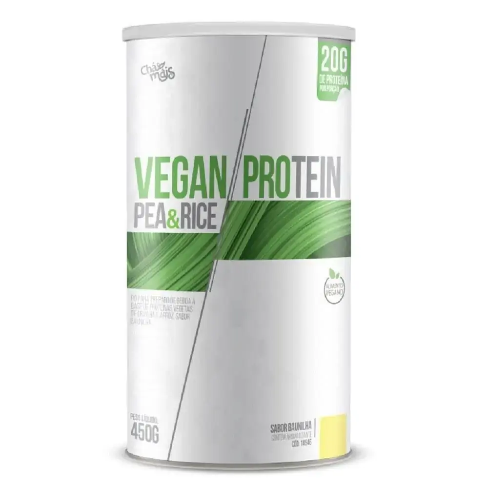 Vegan Protein Pea E Rice Baunilha 450g Chá Mais