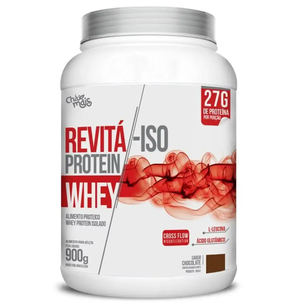 Whey Protein Revitá Iso Chocolate 900g Chá Mais