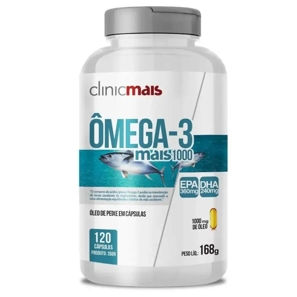 Ômega 3 Mais 1000mg Clinic Mais 120 cápsulas