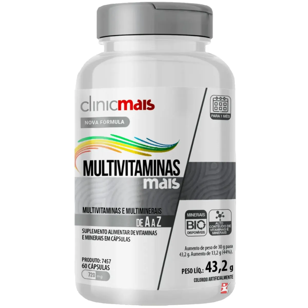 MULTIVITAMINAS MAIS MULTIMINERAIS DE A-Z 60 CAPSULAS - CLINICMAIS