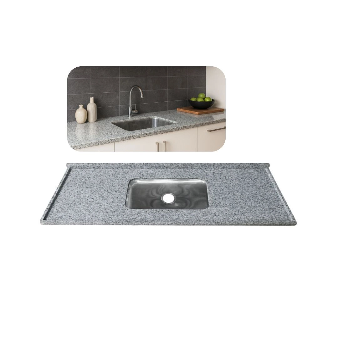 Pia De Cozinha Granito Corumbá 150cm Cuba Inox Rasa Simples Corumbá