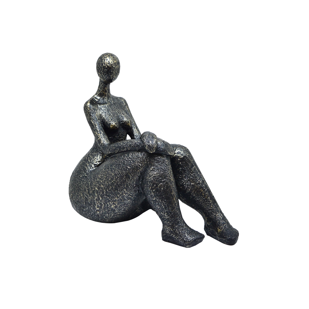 Escultura Mulher Sentada Grafite 231026 Brascontinental