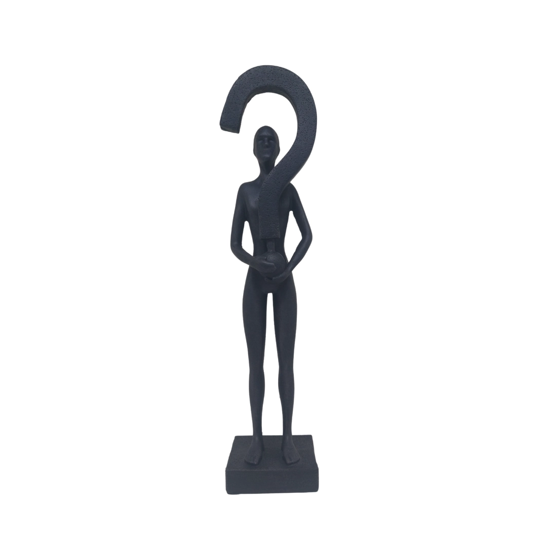 Escultura Homem Pe Interro Preto 240225 Brascontinental