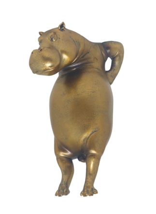 Porta Vela Hipopotamo Yoga Dourado 240227 Brascontinental