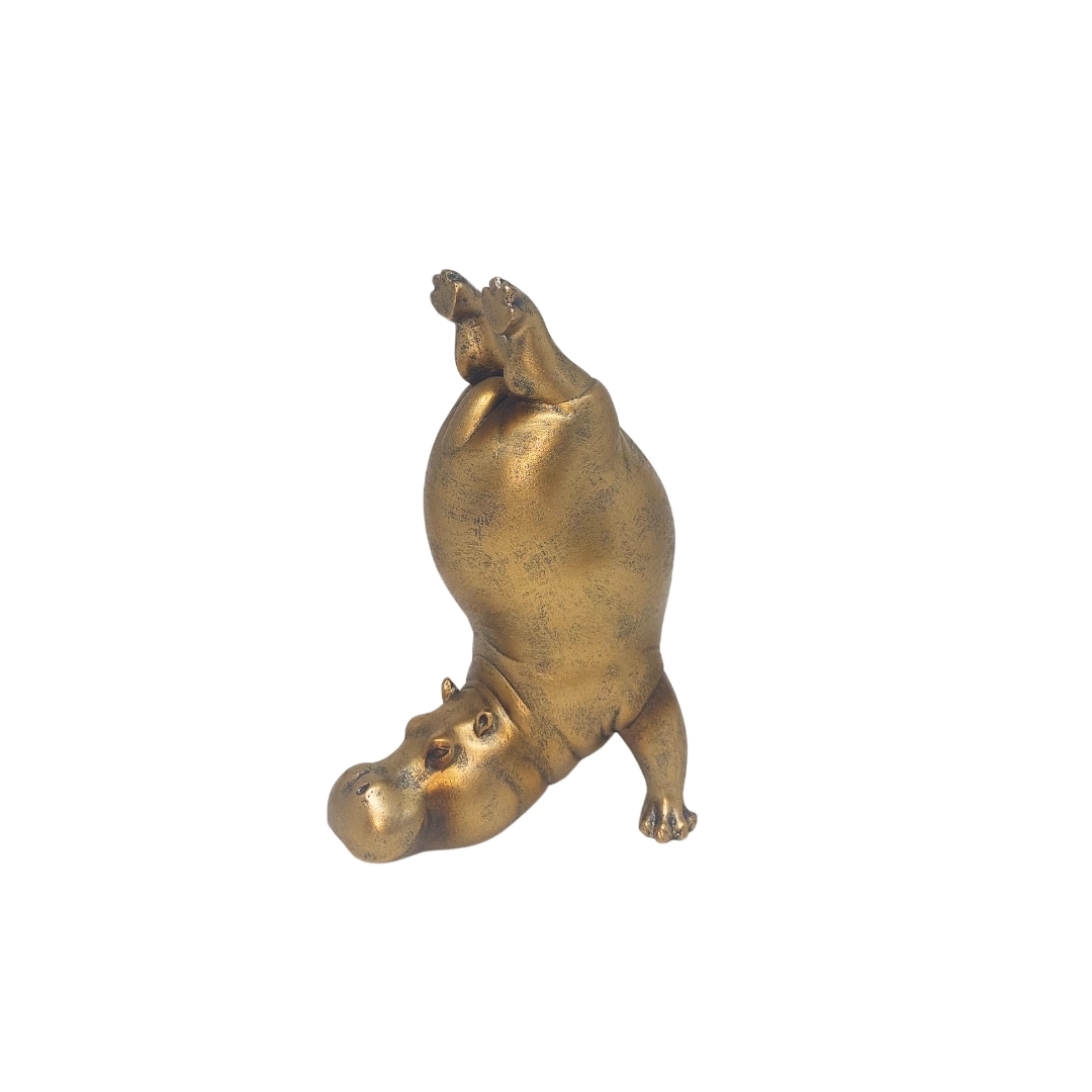 Porta Vela Hipopotamo Yoga Dourado 240228 Brascontinental