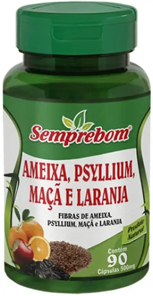 Ameixa Psyllium Maça Lar 500mg 90c Semprebom