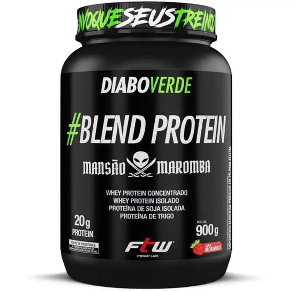 Blend Protein Diabo Verde 900G Morango - Ftw