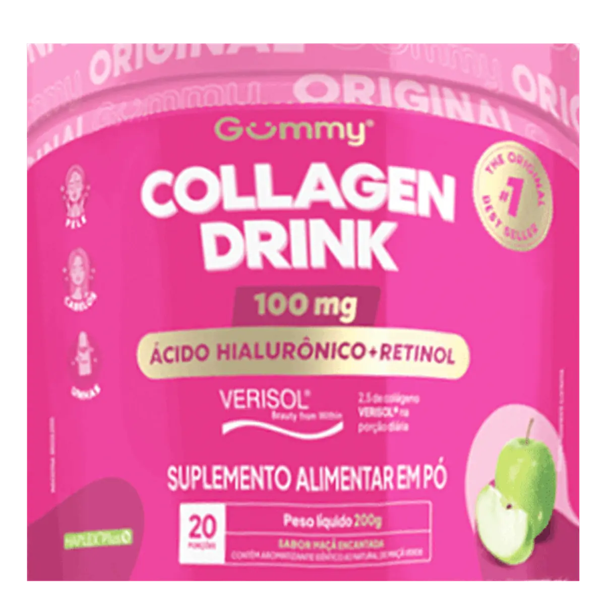 21069030 Gummy Collagen Drink Maçã Verde