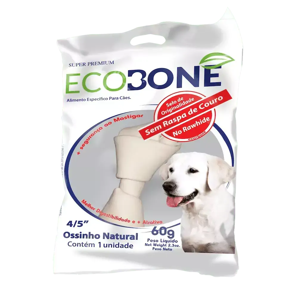 Ecobone - Osso Nó Natural Vegano 4/5 para Cães (1 unidade)