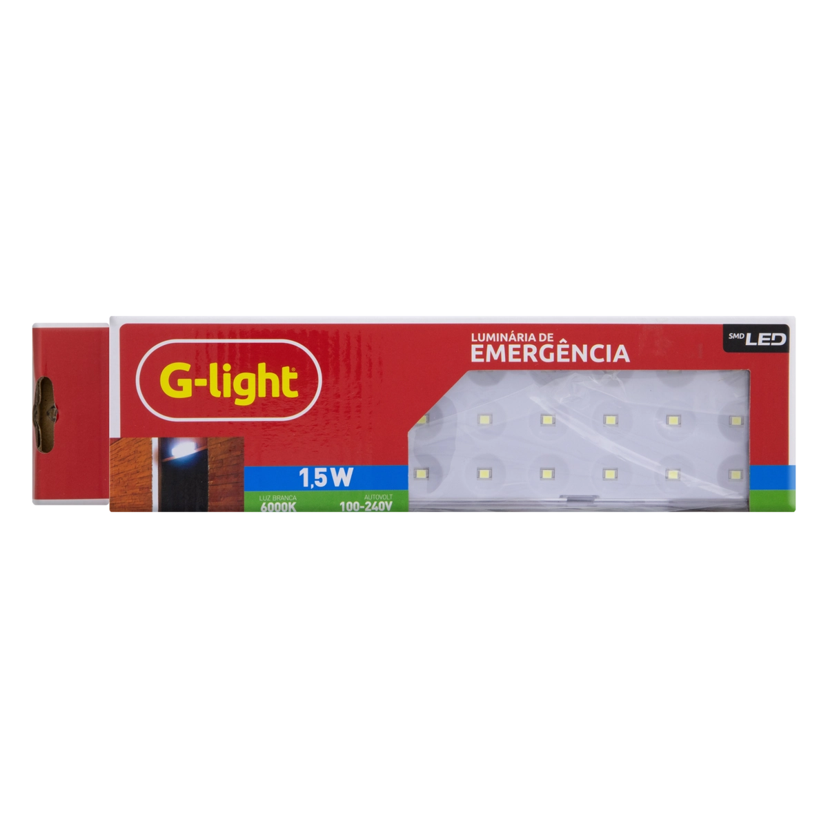Luminária Branca De Emergência Led Super Slim 1,5w G Light Autovolt