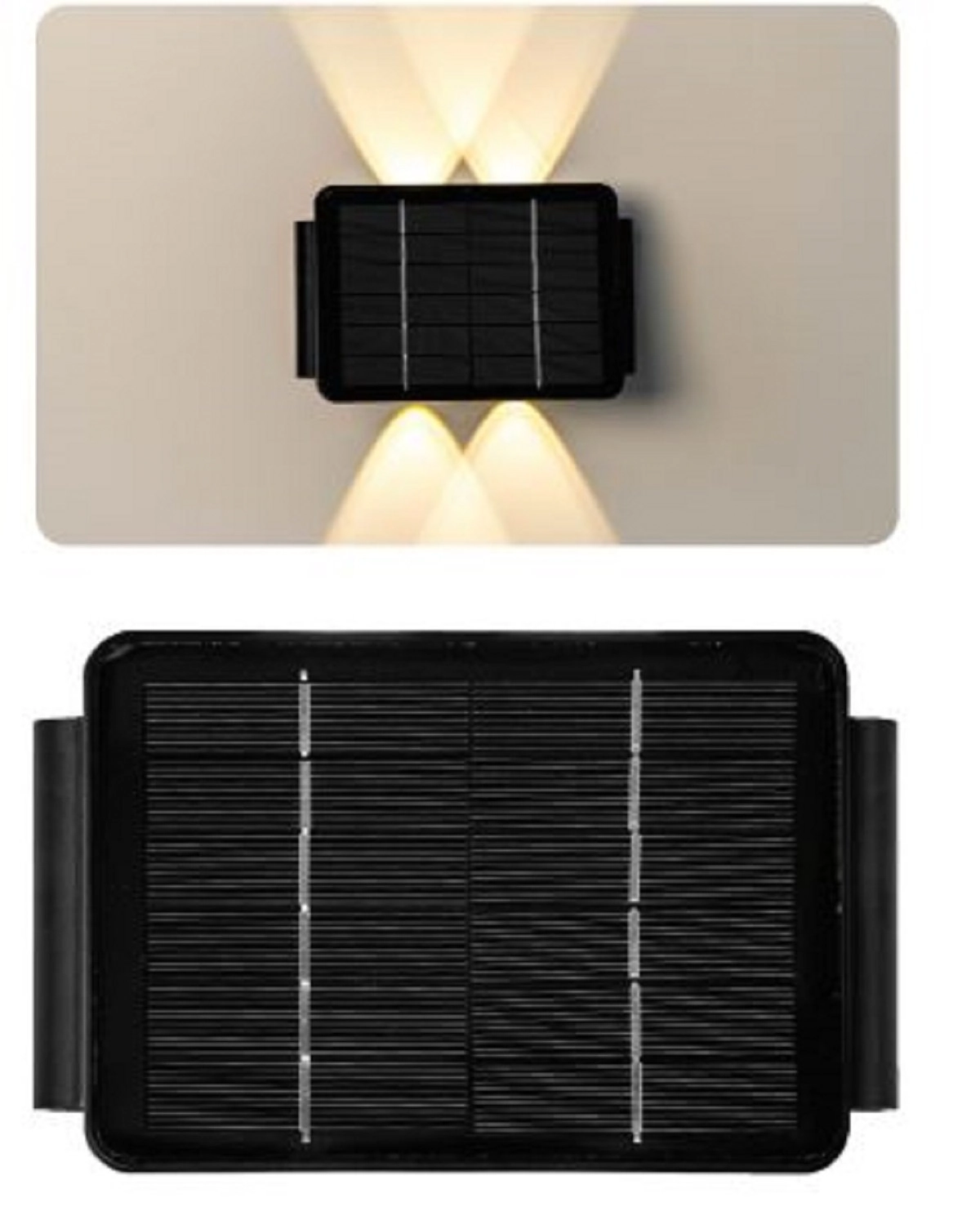 Arandela Solar Lia 70lm 3000k 4 Fachos Preta - G-light