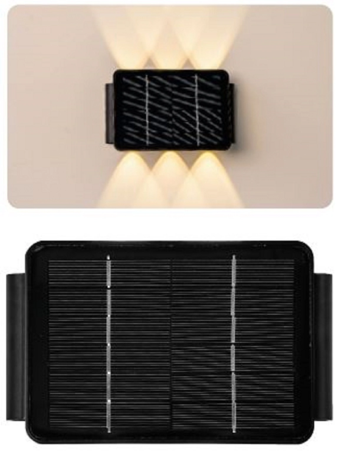 Arandela Solar Lia 100lm 3000k 6 Fachos Preta - G-light