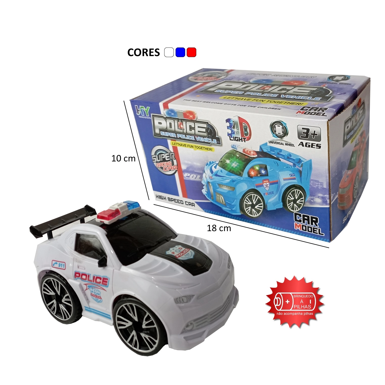 Brinquedo Shock Super Policia A Pilhas Un