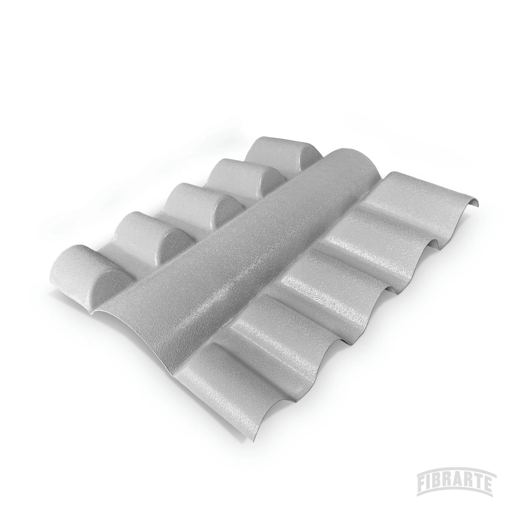 Cumeeira Plástico Onda Alta 0,09x0,56cm 2mm Cinza Lux Telhas