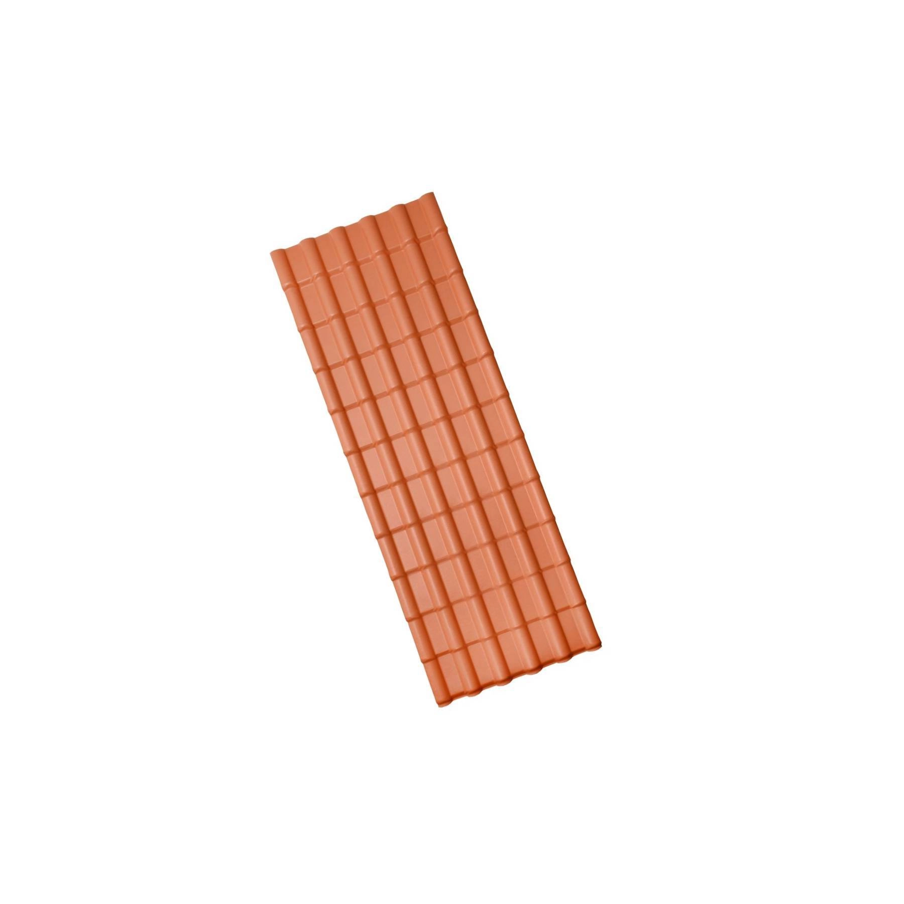 Telha Plástico Onda Média 0,04x0,86cm 1,5mm Terracota Lux Telhas