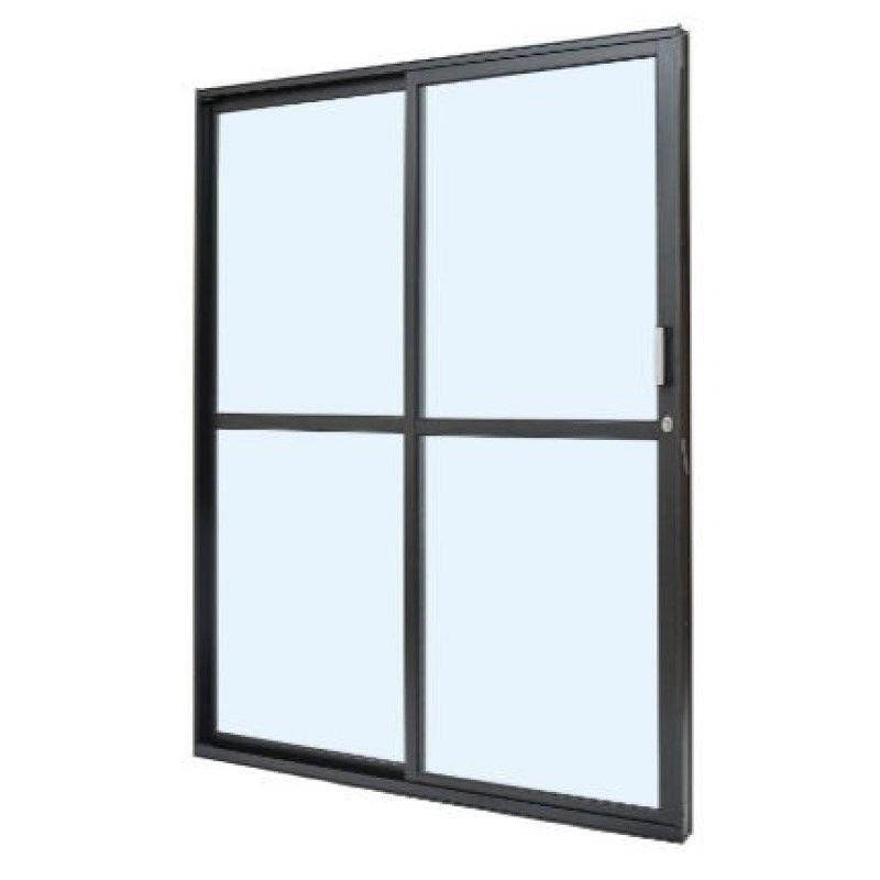 Porta De Alumínio De Correr Com 2 Folhas Preto 210x160 - Direita