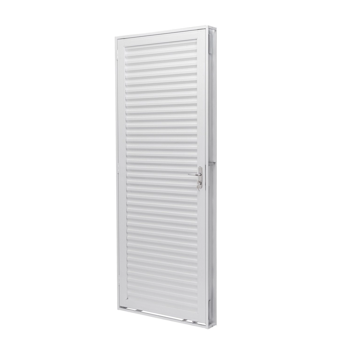 Porta De Aço Laminada 215x83cm Batente 12cm Unicsol Ramassol Abertura Esquerda Branco