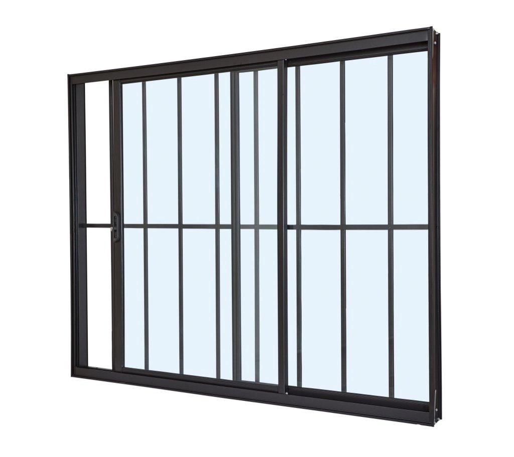 Janela De Alumínio Classic 02 Folhas Com Grade Preto - 100x150