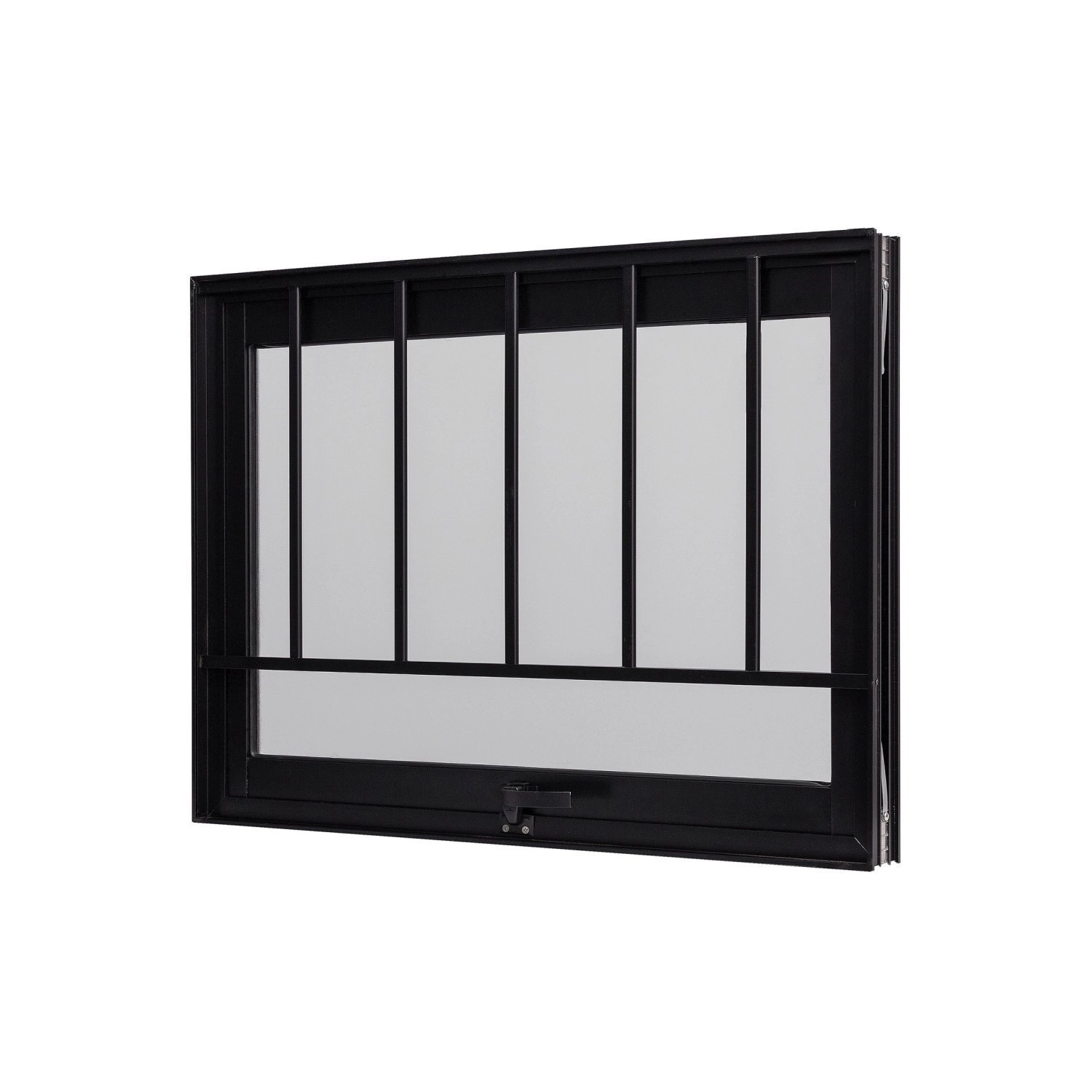 Janela De Aluminio Maxim-ar 60x80cm Com Grade E Vidro Boreal Ultra Ramassol Preto