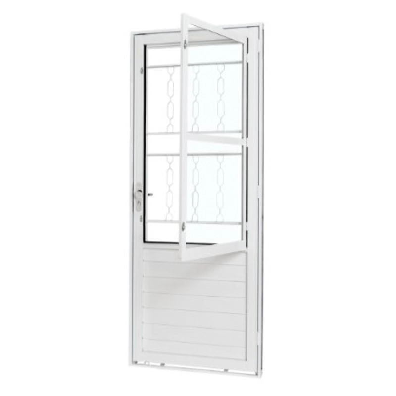 Porta De Aço Galvanizado Branco Social Postigo Elo Esquerda - 215x83
