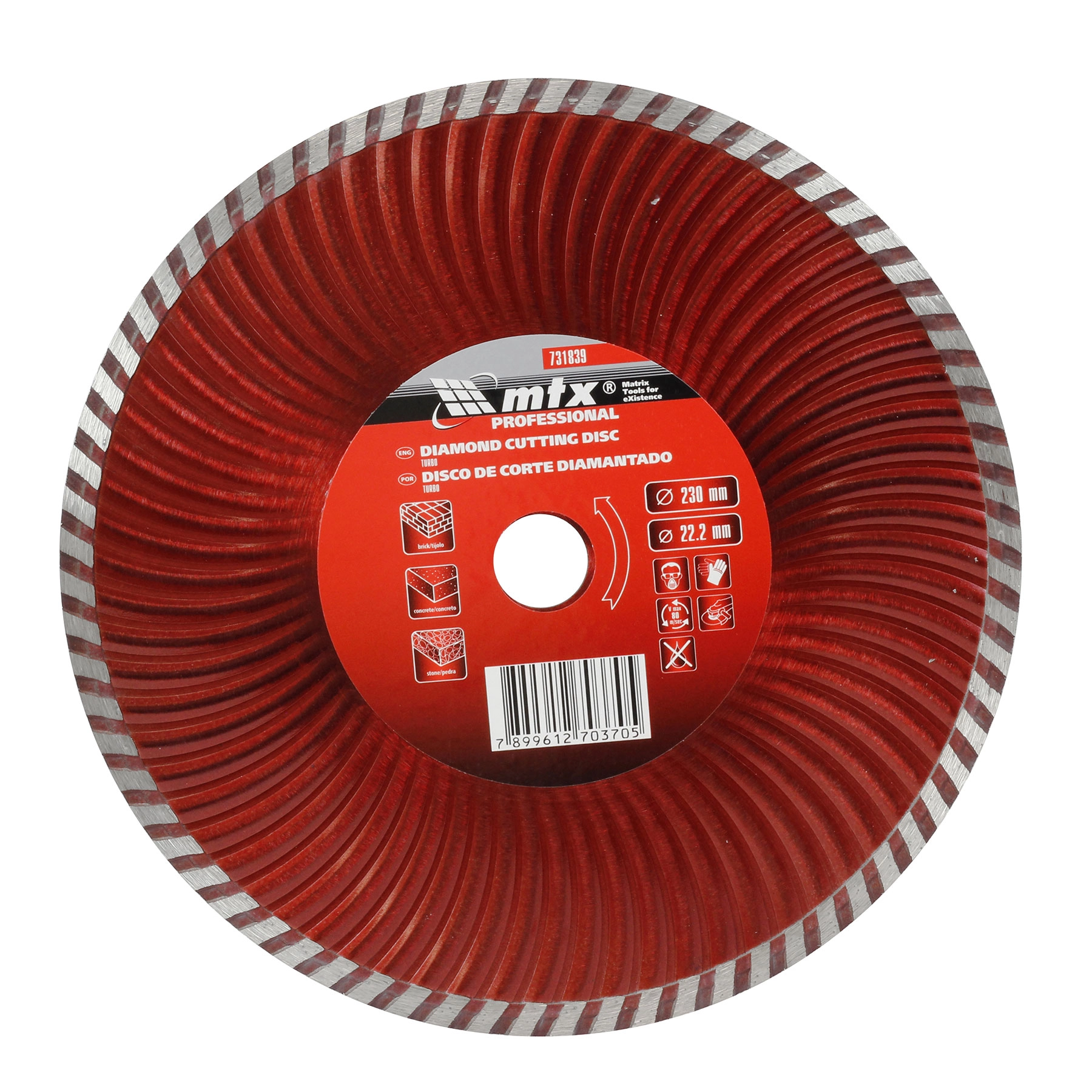 Disco de Corte Diamantado Turbo 230x22,23mm MTX
