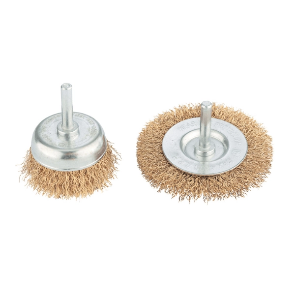 Jogo Escovas Circular Em Copo Haste 1/4" 2 peças - Mtx