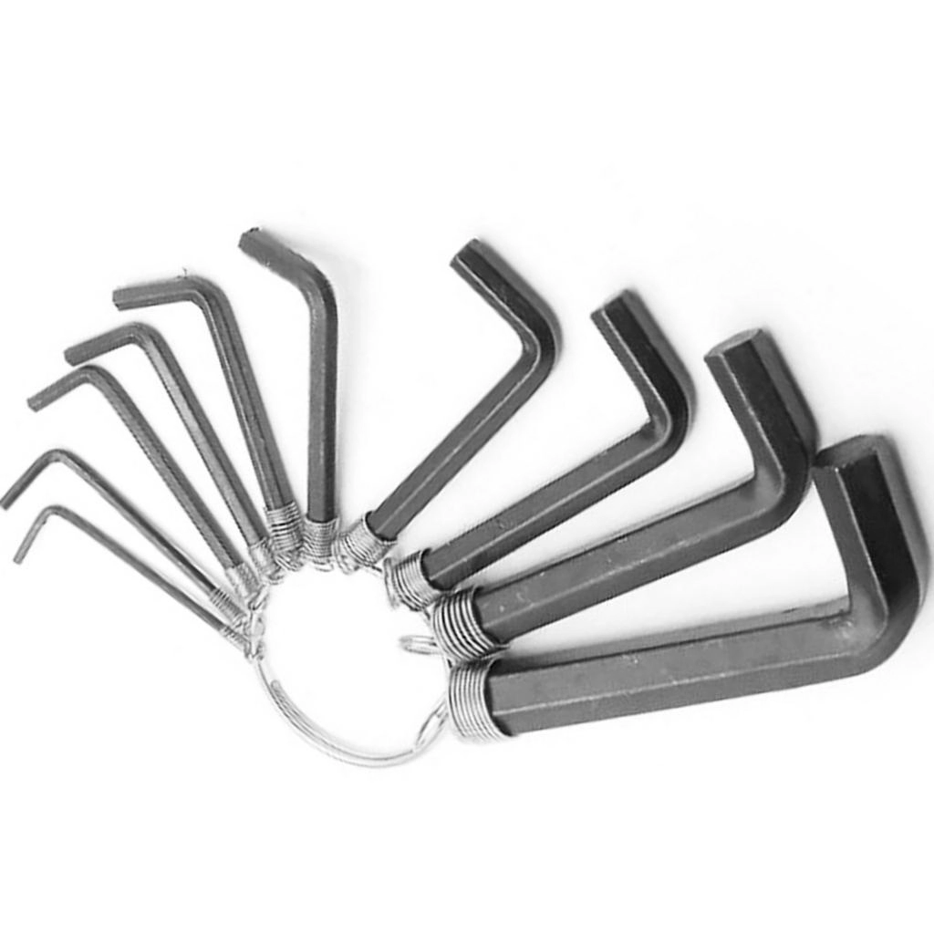 Jogo De Chave Allen Curta 1 5 10mm 10 Peças Oxidado Preto Com Argola Sparta