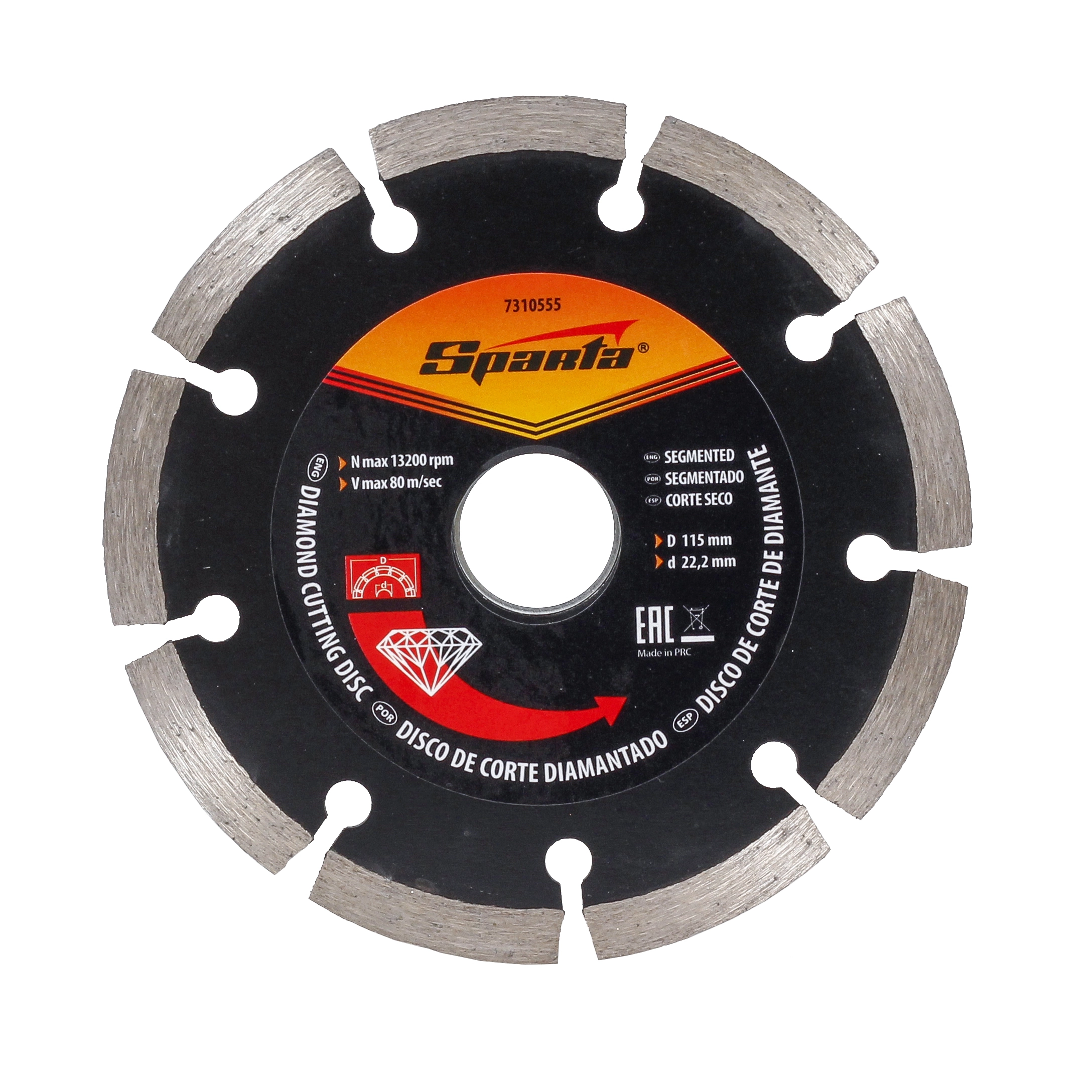 Disco de Corte Diamantado para Porcelanato e Cerâmica 4.1/2" 115mm 1 unidade Sparta