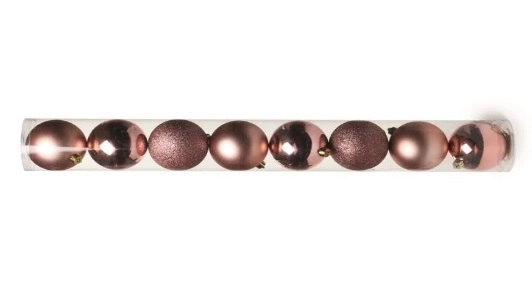 Bolas Em Tubo Lisa/mate/glitter Rose Gold 10cm C/8