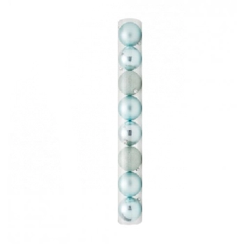 Bolas Em Tubo Lisa/mate/gliter Mint 5cm C/8 Cromus
