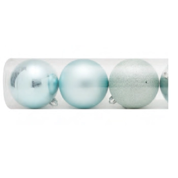 Bolas Em Tubo Lisa/mate/glitter Mint 10cm C/8