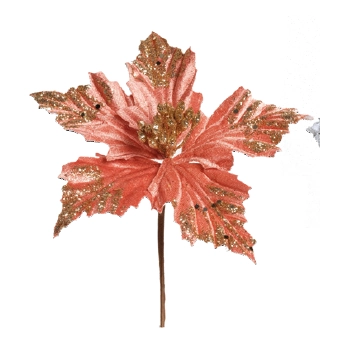 Flor Cabo Curto Poinsetia Ros Envelh/our 20x12cm