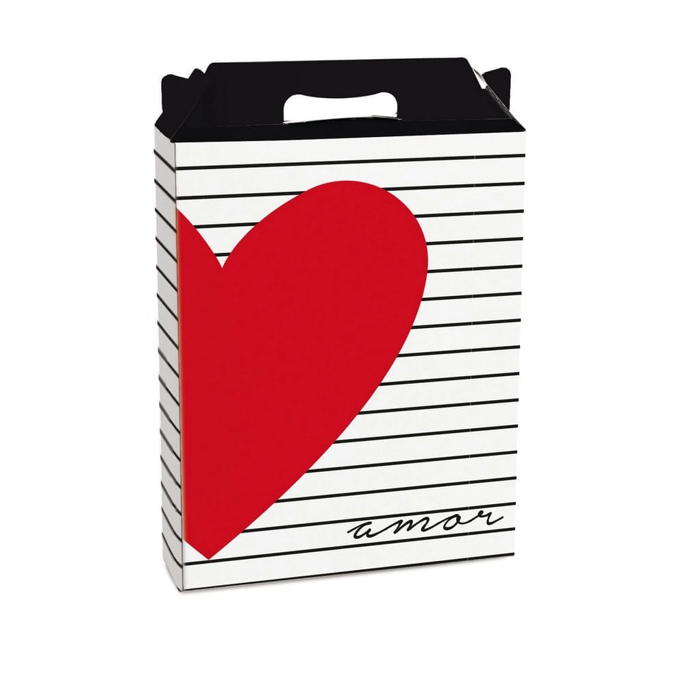 Caixa Maleta Retangular Vertical G 21x7,5x26cm Amo Você Cromus