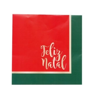 Guardanapo Feliz Natal Brd/vde 32,5cm C/20 Folhas