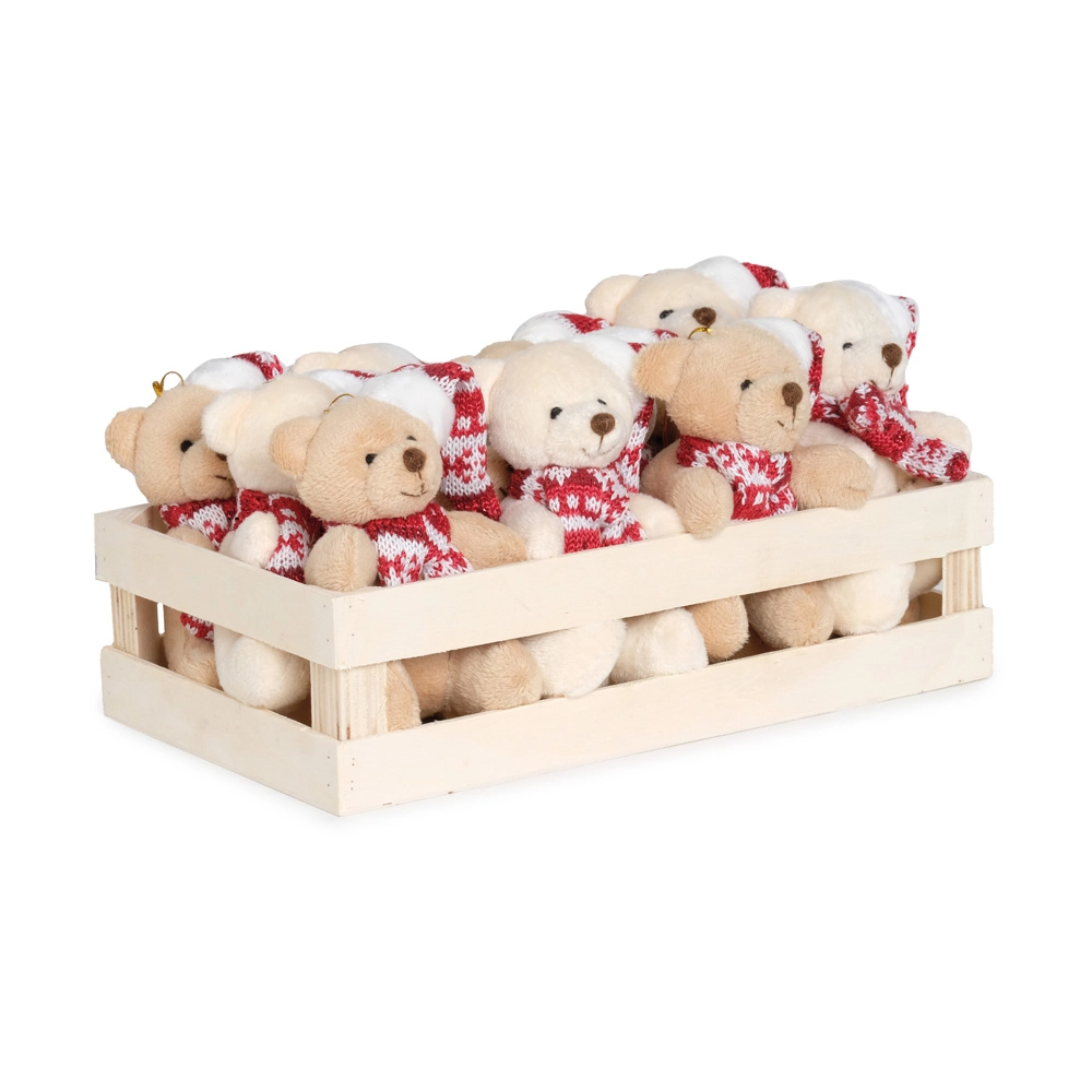 Mini Urso C/gorro E Cachecol Vrm/bco