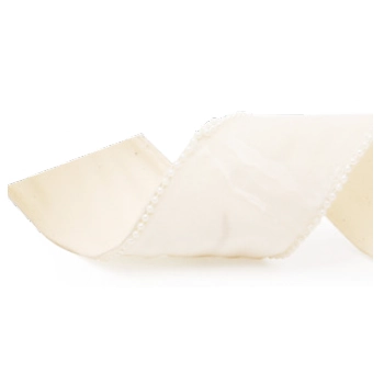 Fita Natal Veludo Borda Perola Creme 6,3x450cm