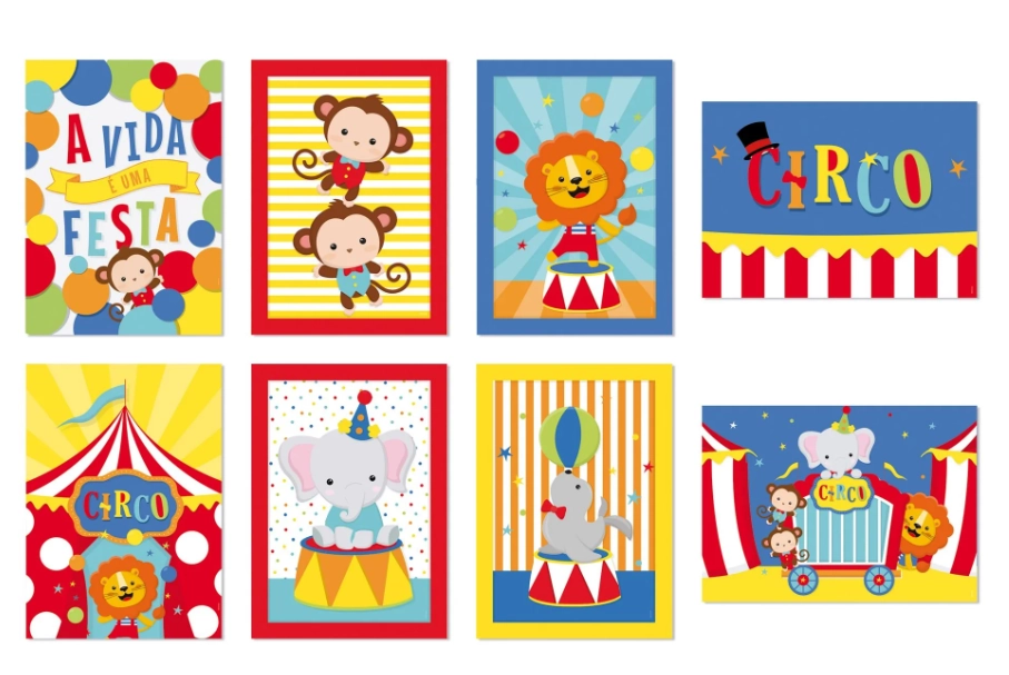 Cartaz Decorativo Circo 2 C/8