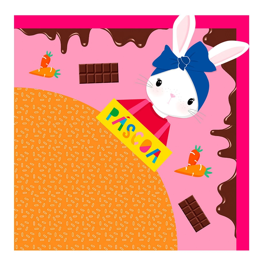 Express Brilho De Pascoa Coelha 35x35 Pt C/25 Un